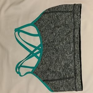 Express EXP Core Performance Sports Bra Marl/Teal S